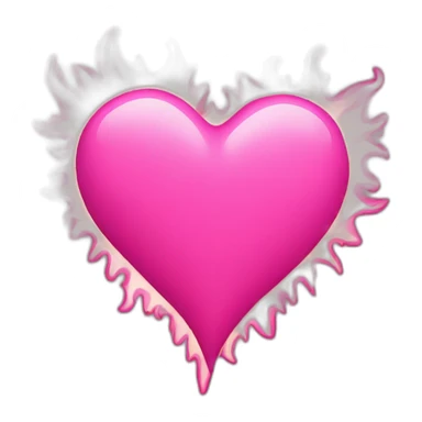 Pink heart with pink flames sticker
