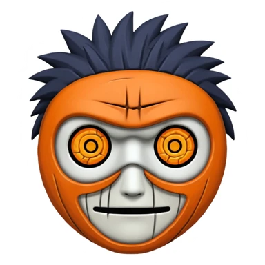 Anime emoji of Obito mask sticker