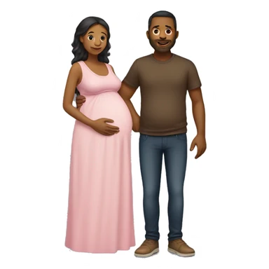 A pregnant woman with her husband  sticker