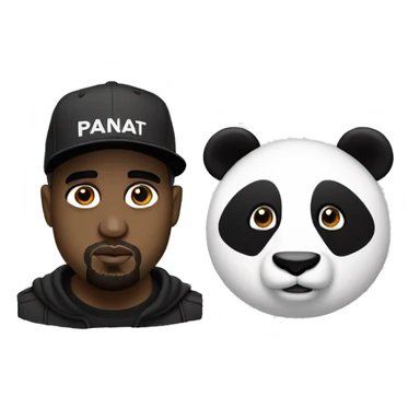 kanye west wearing a panda hat sticker