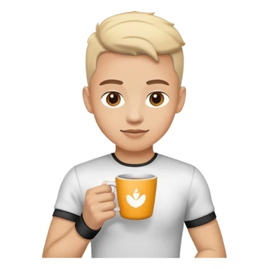 A coffee-loving cafe-goer with a sporty style. sticker