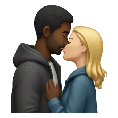 couple kissing in city sticker