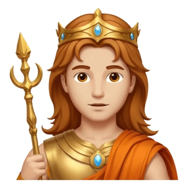 Mercury, Message God from Rome Mythology with long light brown hair , orange and gold outfit, sticker
