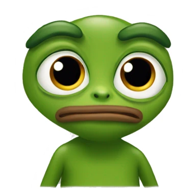 pepe emoji shy with text "Bébou" sticker