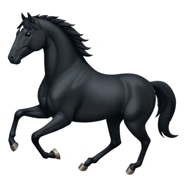 Black horse is running sticker