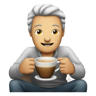 Drinking coffee on a snowy day while relaxing on the couch sticker