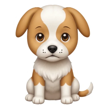 a full body white beagle x maltese x chi dog the size of a kelpie with light brown ears and a light brown patch on one eye sticker