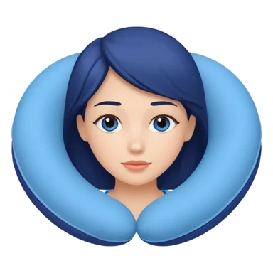 woman using travel pillow  sticker