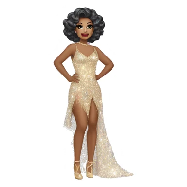 drag queen full body sparkle dress sticker