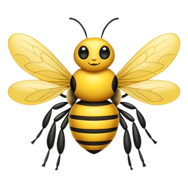 Je veux que tu me crées l'emoji, d'une petite abeille malicieuse, moderne et stylé sticker