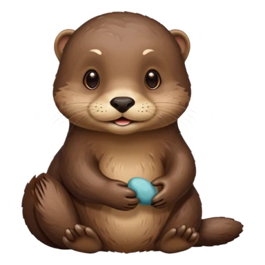 Otter with Pepples sticker