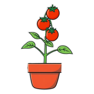 Tomato plants in pots sticker
