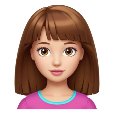 barbie merliah summers with girl with brown hair and brown fringe and light brown eyes  sticker