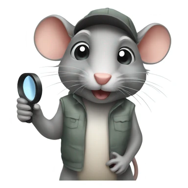 Rat with Magnifier sticker