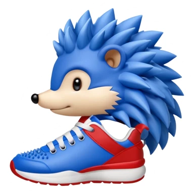 A blue hedgehog with 6 spines and white gloves  sticker