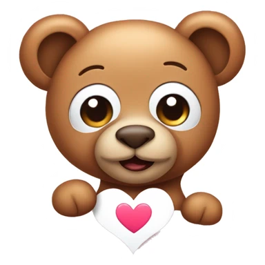 Cute teddy with Heart eyes  sticker
