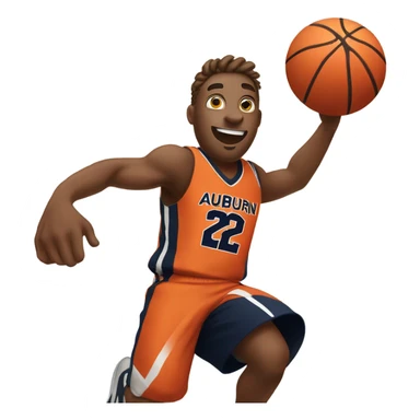 Auburn dunks over zebra basketball  sticker