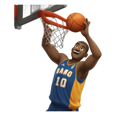 Dunking basketball sticker