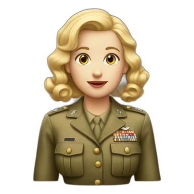 blonde hair girl WWII sticker