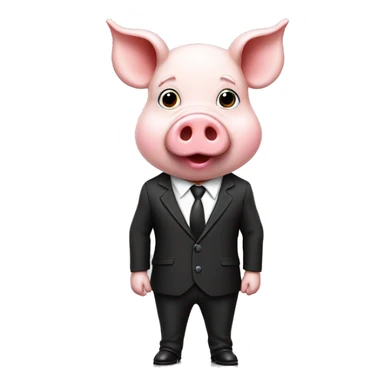 Funny pig with business suit black sticker