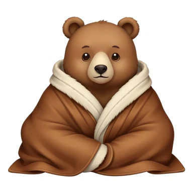 bear cozy in blanket sticker