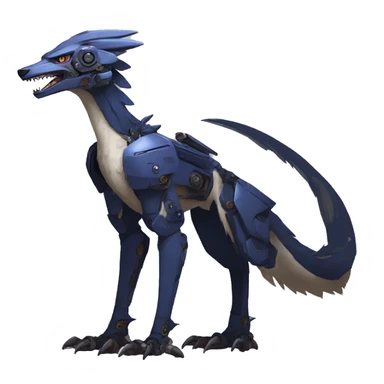 Anthro Futuristic Mechanical Sergal-raptor-nargacuga-vernid sticker