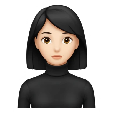 generate an ios genmoji of a black turtleneck sticker