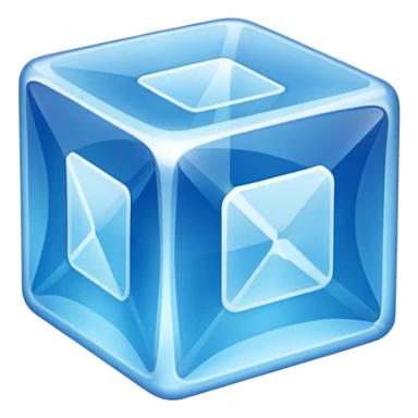 blue color single ice cube sticker