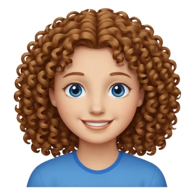 kıvırcık kumral gözü mavi renk sticker