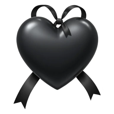black heart with a small black ribbon tied in a bow sticker