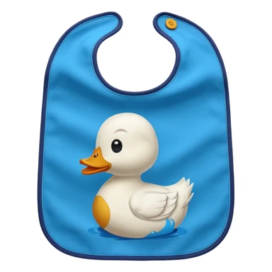 Blue bib with duck print sticker