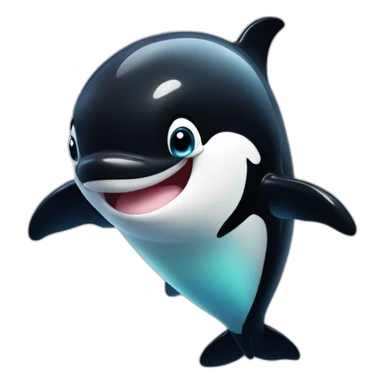 cute orca blowing a kiss sticker