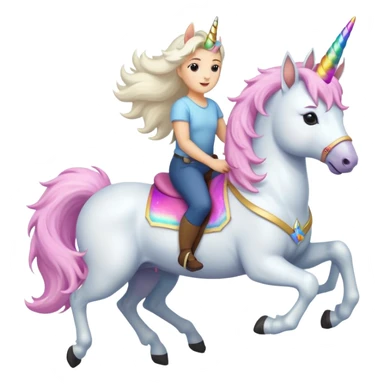 White belgian Shepard riding on a unicorn  sticker