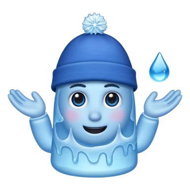 hat tip emoji (i.e. just a hat with a hand, tipping the hat), with a frozen hand sticker