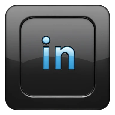 3d Linkedin logo in black sticker