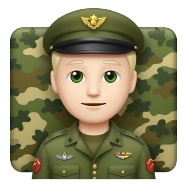Eine salutierenden Emoji (Hautfarbe: weiß) in Armee Klamotten männlich salutierend sticker