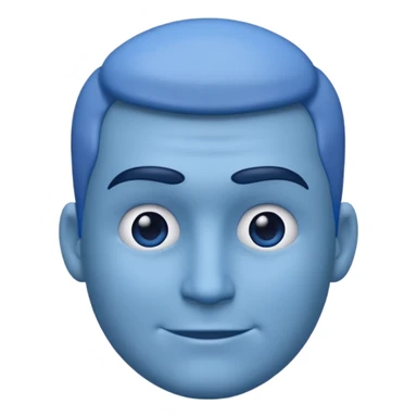 emoji of a racially ambiguous man, who looks serious. no skin color please. use a color. sticker