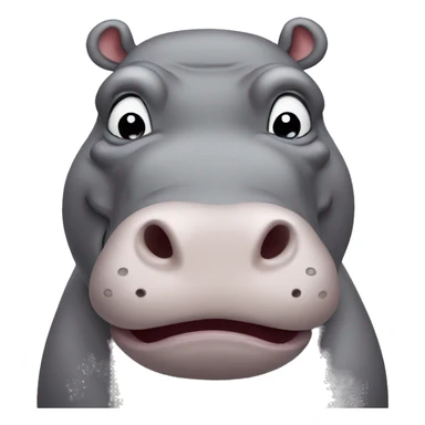hippo with flexing face sticker