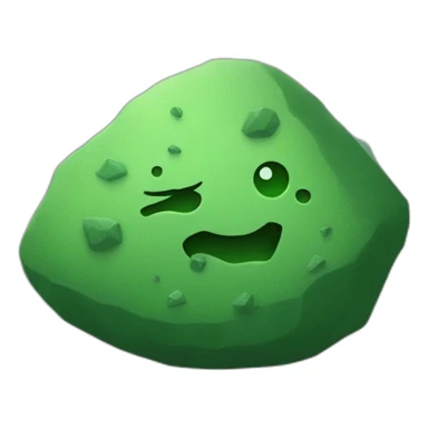 green rock covered with green dust  sticker