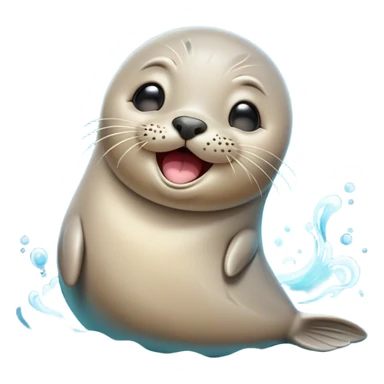 Cinematic Cute Yawning Seal Portrait Emoji, Head tilted slightly with a dramatic, wide-open yawn, showcasing a lustrous, sleek body and half-closed, drowsy eyes exuding cozy contentment, Simplified yet irresistibly adorable features, highly detailed, glowing with a soft, cozy oceanic glow, high shine, relaxed yet expressive, stylized with a dash of whimsical marine charm, soft glowing outline, capturing the essence of a drowsy yet affectionate seal that seems ready to drift out of the screen for a nap! sticker