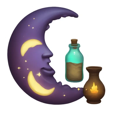  a magical half moon filled with potion sticker