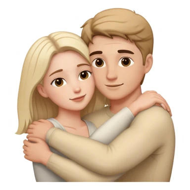 White Couple hug love sticker