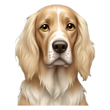 Blonde girl with Blue eyes with Brown english setter Portrait sticker