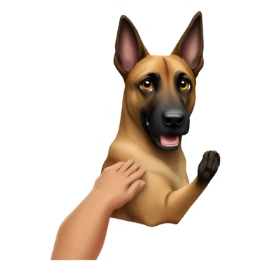 malinois say hello with hand sticker
