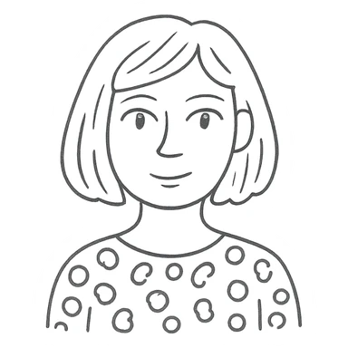 A blonde woman with green eyes and a bob haircut, wearing a green leopard print blouse sticker