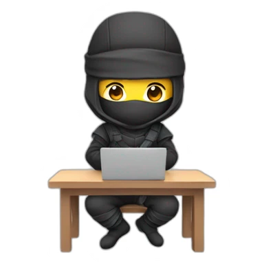 cute ninja Developer with computer sticker