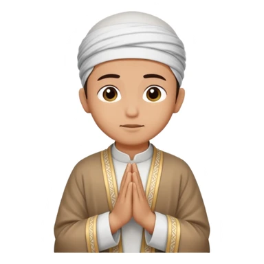 Make a person praying in Islam religion make it face 90° to the left sticker