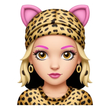 P!nk in leopard costumes with leopard headband sticker
