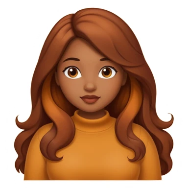 Curvy pretty brown girl with long hair, wearing fall colors sticker
