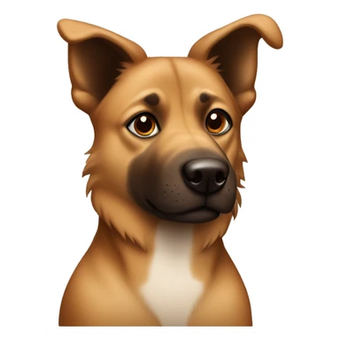 brown and dark brown Eurasian dog. His face and back is covered in dark brown spots. His face is very dark dotted sticker